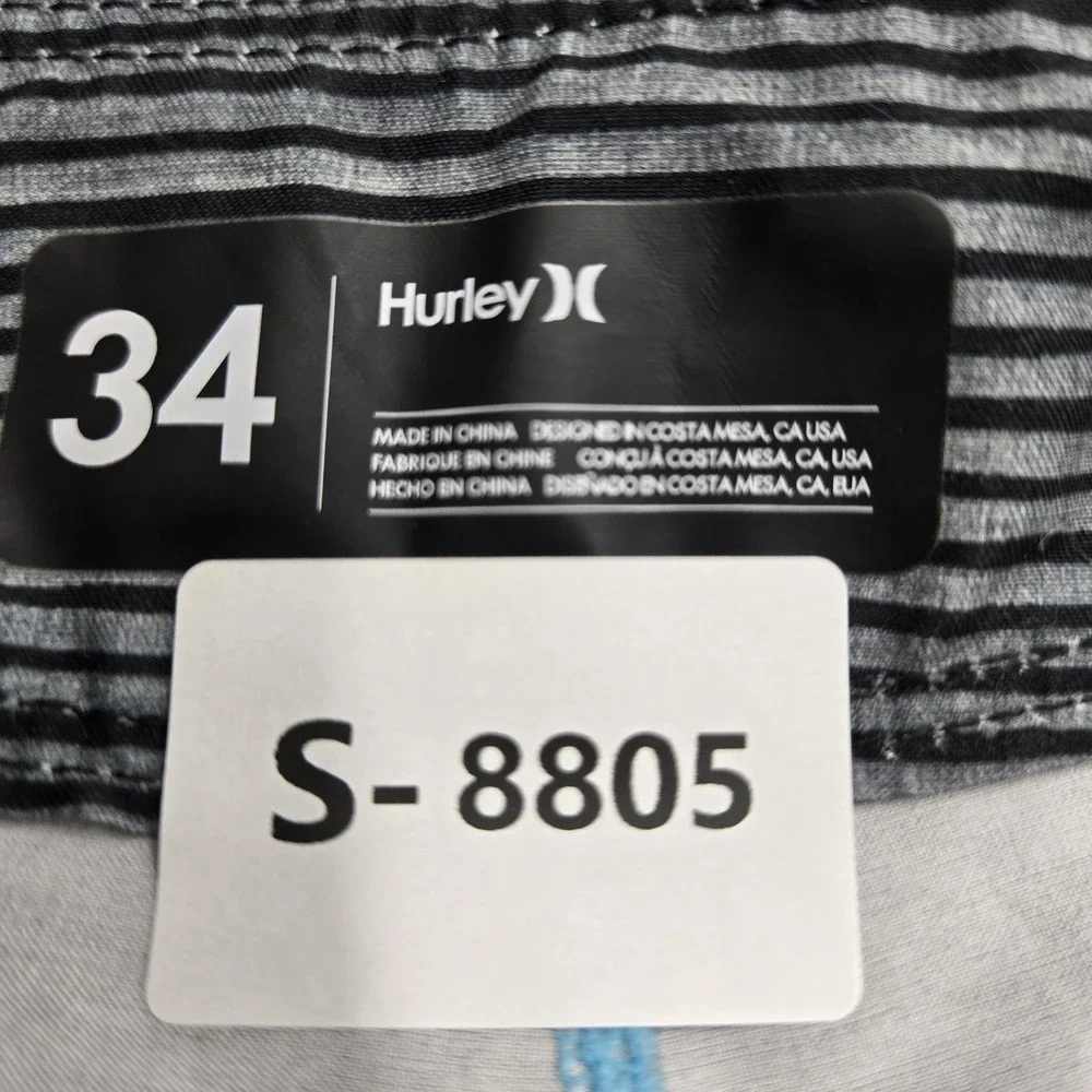 Hurley Men Shorts 34 Blue Swimwear Floral Birds Of Paradise Board